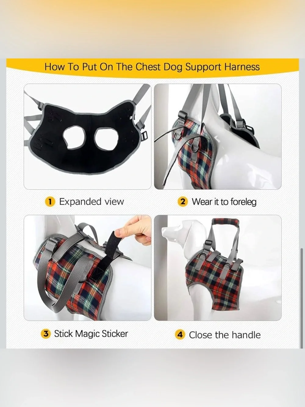 ROZKITCH Dog Lift Harness, Grid Pet Chest Support Aid Small. 2562/bb14-1